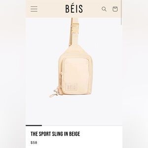 BEIS the sport sling in beige NWT